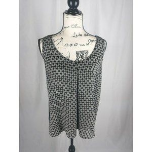 Adrianna Papell Size L Sleeveless Blouse Black& White (T-14)
